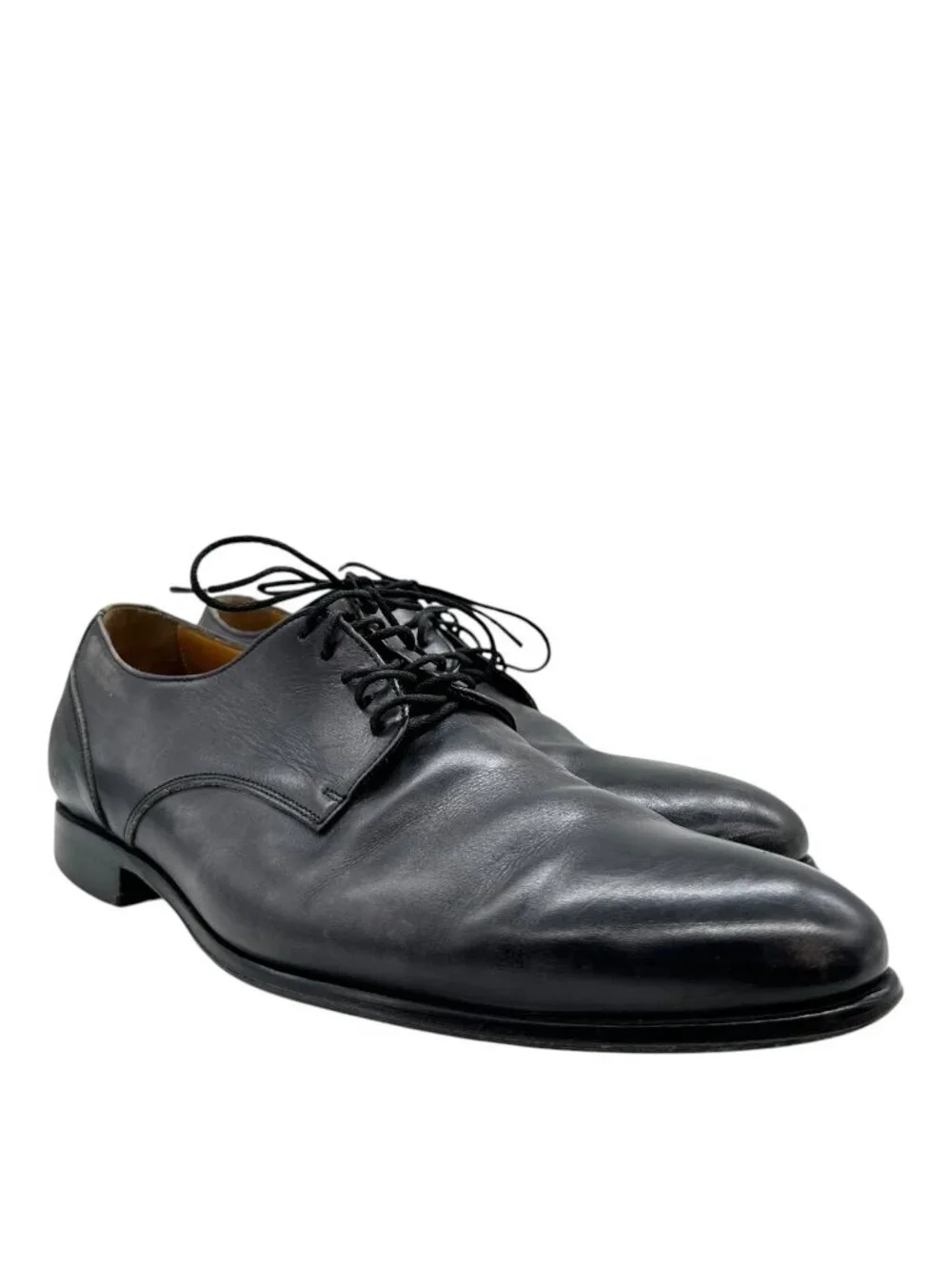 $450 Jose Real Italian Black Leather Dress Shoes EU 46 US 13 Made In Italy Derby